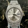 Rolex Datejust 41 - New - 126300 - Full Iced out - Diamonds - Silver Dial