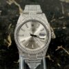 Rolex Datejust 41 - New - 126300 - Full Iced out - Diamonds - Silver Dial