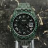 Rolex Datejust 41 - New - 126300 - Full Iced out - Green Emeralds