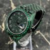 Rolex Datejust 41 - New - 126300 - Full Iced out - Green Emeralds