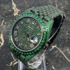 Rolex Datejust 41 - New - 126300 - Full Iced out - Green Emeralds