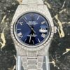 Rolex Datejust 41 - New 2023 - 126300 - Full Iced out - Diamonds - Dark Blue Dial