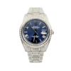 Rolex Datejust 41 - New 2023 - 126300 - Full Iced out - Diamonds - Dark Blue Dial