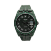 Rolex Datejust 41 - New - 126300 - Full Iced out - Green Emeralds