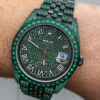 Rolex Datejust 41 - New - 126300 - Full Iced out - Green Emeralds