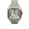 Cartier Santos - New - Iced Out - Large - White Dial