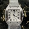 Cartier Santos - New - Iced Out - Large - White Dial