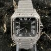 Cartier Santos - New - Iced Out - Large - Black Dial