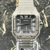 Cartier Santos - New - Iced Out - Large - Black Dial
