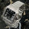 Cartier Santos - New - Iced Out - Large - Black Dial