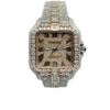 Cartier Santos - 35 crt - Baguette Rose Gold - Iced Out - Pave Rose Roman - Large