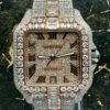 Cartier Santos - 35 crt - Baguette Rose Gold - Iced Out - Pave Rose Roman - Large