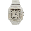 Cartier Santos - New - Iced Out - Large - Roman Pave Dial - Big Stones
