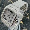 Cartier Santos - New - Iced Out - Large - Roman Pave Dial - Big Stones