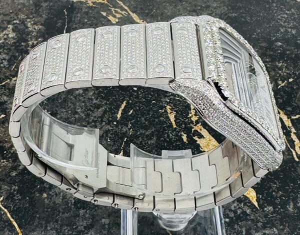 Cartier Santos - New - Iced Out - Large - Roman Pave Dial - Big Stones