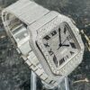 Cartier Santos - New - Iced Out - Large - Roman Pave Dial - Big Stones