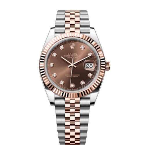Rolex Datejust 41 - 126331 - Rose Gold/Steel - Choco Diamond Dial - Jubilee - New 2025
