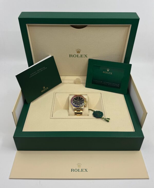 Rolex Daytona  Yellow Gold - New - 116508 - Black Dial - Rainbow - Diamonds - Aftermarket