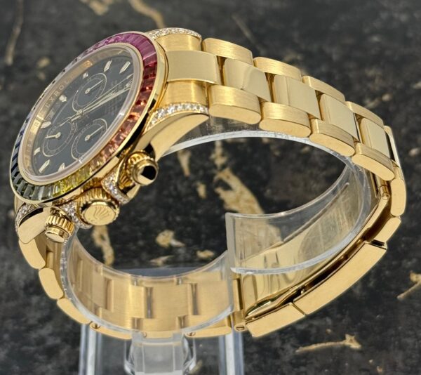 Rolex Daytona  Yellow Gold - New - 116508 - Black Dial - Rainbow - Diamonds - Aftermarket