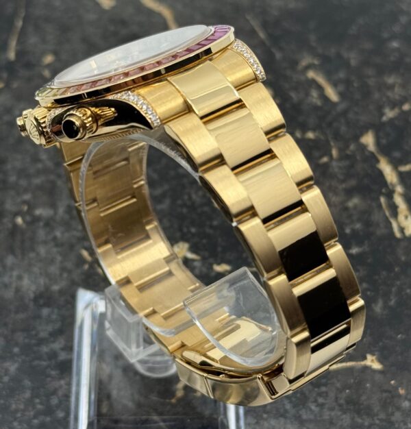 Rolex Daytona  Yellow Gold - New - 116508 - Black Dial - Rainbow - Diamonds - Aftermarket