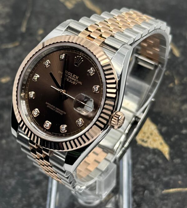 Rolex Datejust 41 - 126331 - Rose Gold/Steel - Choco Diamond Dial - Jubilee - New 2025