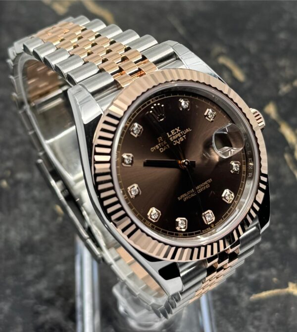 Rolex Datejust 41 - 126331 - Rose Gold/Steel - Choco Diamond Dial - Jubilee - New 2025