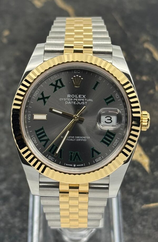 Rolex Datejust 41 - 126333- Yellow Gold/Steel - Wimbledon Dial - New 2025