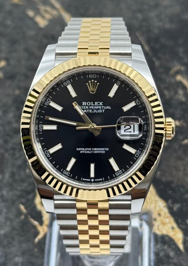 Rolex Datejust 41 - 126333- Yellow Gold/Steel - Black Dial - New 2025