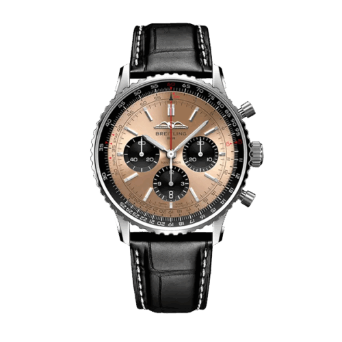 Breitling	Navitimer B01 Chronograph 43mm - Black Leather Strap - Copper	AB0138241K1P1 - New 2025