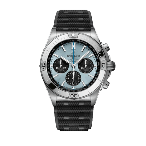 Breitling	Chronomat B01 42mm -  Ice Blue Chrono Dial - Black Strap - PB0134101C1S2 - New 2025