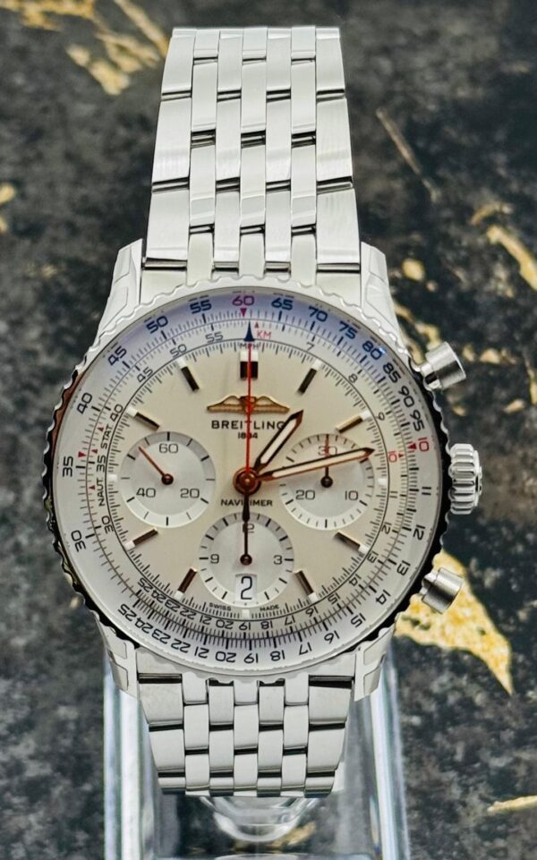 Breitling	Navitimer B01 Chronograph 41mm - Steel strap  - White	AB0139211G1A1 - New 2025