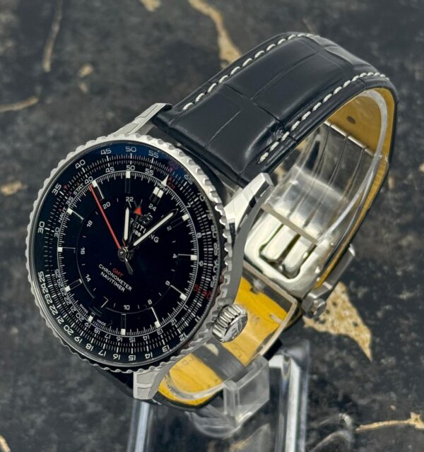 Breitling	Navitimer Automatic GMT 41mm - Black Dial - Black Leather Strap	A32310251B1P1 - New 2025
