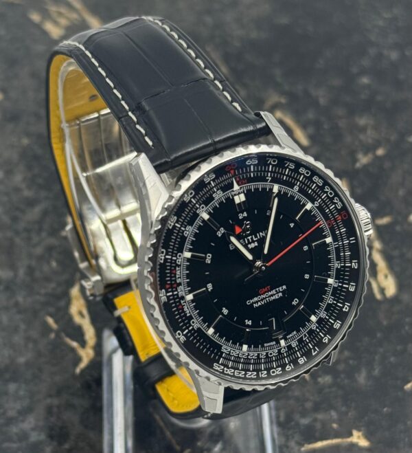 Breitling	Navitimer Automatic GMT 41mm - Black Dial - Black Leather Strap	A32310251B1P1 - New 2025