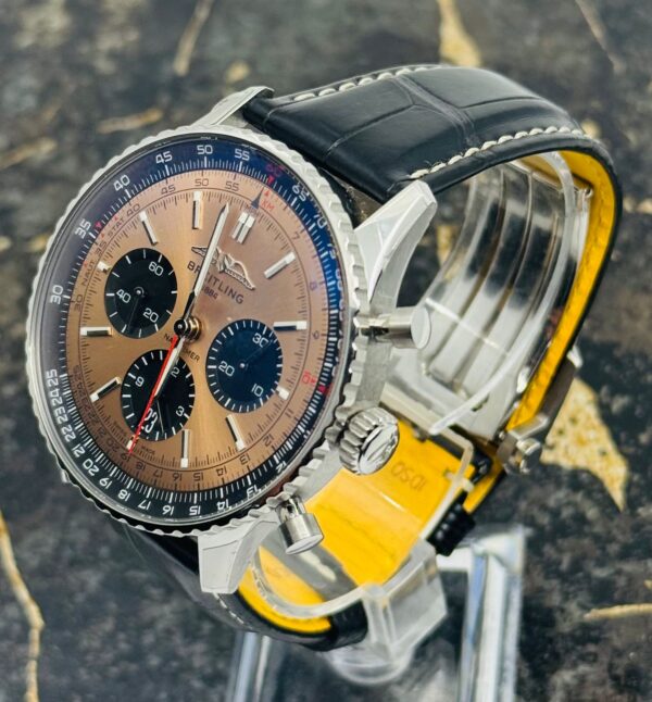 Breitling	Navitimer B01 Chronograph 43mm - Black Leather Strap - Copper	AB0138241K1P1 - New 2025