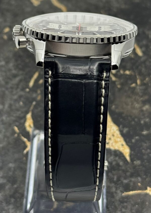 Breitling Navitimer B01 Chronograph 46mm - Black Dial - Black Leather Strap - AB0137211B1P1 - New 2025