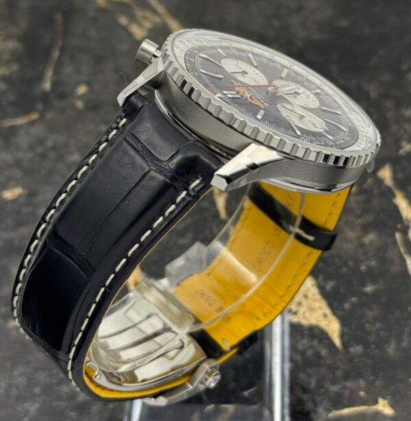 Breitling Navitimer B01 Chronograph 46mm - Black Dial - Black Leather Strap - AB0137211B1P1 - New 2025