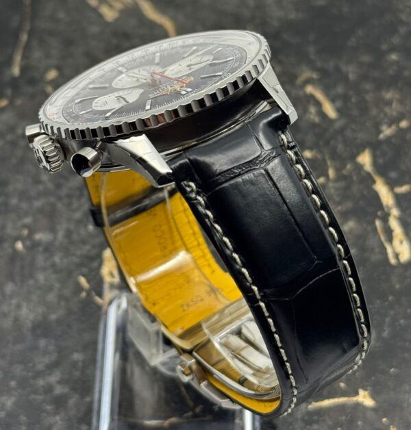 Breitling Navitimer B01 Chronograph 46mm - Black Dial - Black Leather Strap - AB0137211B1P1 - New 2025