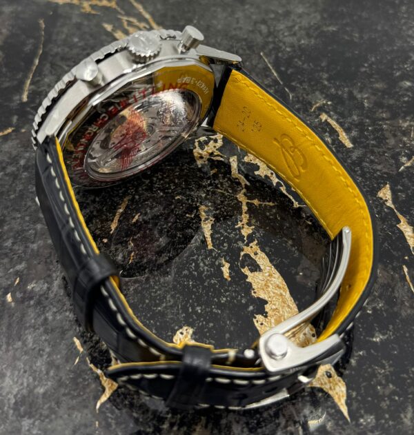 Breitling Navitimer B01 Chronograph 46mm - Black Dial - Black Leather Strap - AB0137211B1P1 - New 2025
