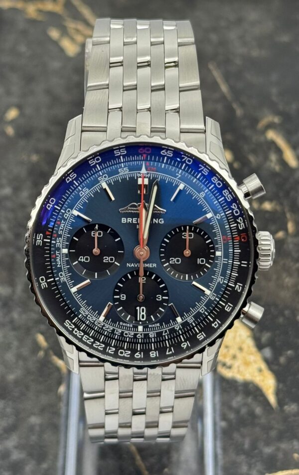 Breitling Navitimer B01 Chronograph 43mm - Steel Strap - Blue - AB0139241C1A1- New 2025