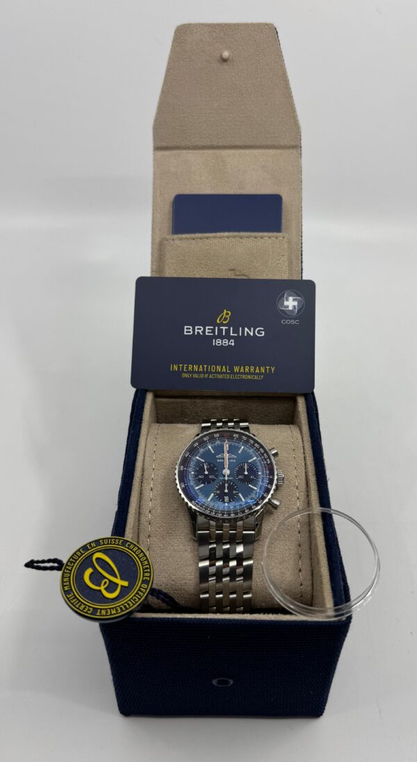 Breitling Navitimer B01 Chronograph 43mm - Steel Strap - Blue - AB0139241C1A1- New 2025