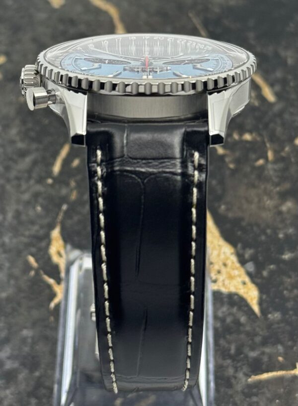 Breitling Navitimer B01 Chronograph 43mm - Ice Blue Dial - Black Leather - AB0138241C1P1 - New 2025