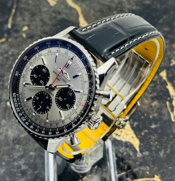 Breitling	Navitimer B01 Chronograph 43mm - Black Leather Strap - Silver	AB0138241G1P1 - New 2025