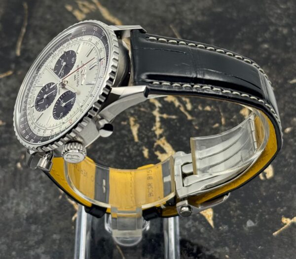 Breitling	Navitimer B01 Chronograph 43mm - Black Leather Strap - Silver	AB0138241G1P1 - New 2025
