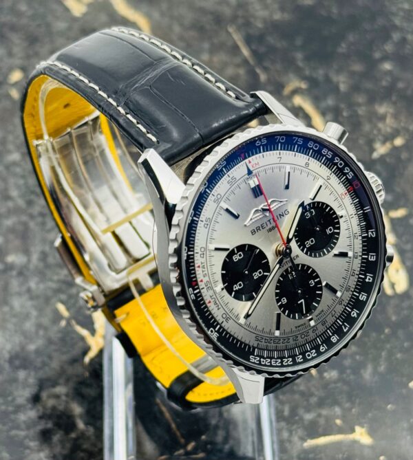 Breitling	Navitimer B01 Chronograph 43mm - Black Leather Strap - Silver	AB0138241G1P1 - New 2025